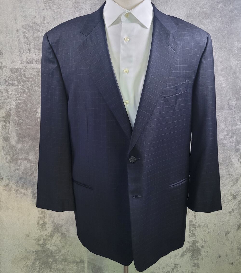 Hickey Freeman 48R Loro Piana Super 120s Wool Navy Check Blazer Nordstrom